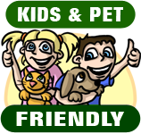 Kids and Pet Friendly logo
